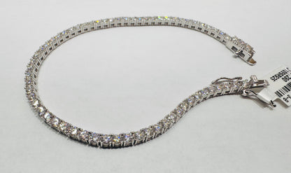 SILVER MOISSANITE TENNIS BRACELET 8”, VVS 6.40CT