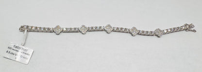 SILVER MOISSANITE TENNIS BRACELET 7”, VVS 8.5CTW