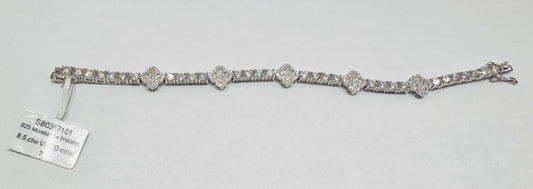 SILVER MOISSANITE TENNIS BRACELET 7”, VVS 8.5CTW