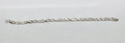 SILVER ROPE BRACELET 8”, WEIGHT: 19.3gm, WIDTH: 4mm