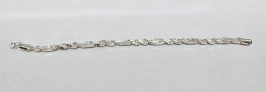 SILVER ROPE BRACELET 8”, WEIGHT: 19.3gm, WIDTH: 4mm