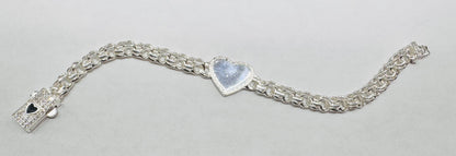 SILVER HEART CHINO LINK BRACELET 7”, WEIGHT: 16.5gm, WIDTH: 3mm