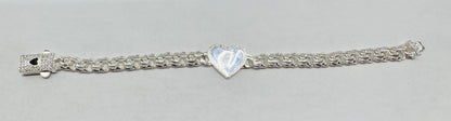 SILVER HEART CHINO LINK BRACELET 7”, WEIGHT: 16.5gm, WIDTH: 3mm