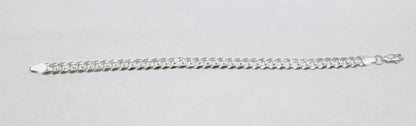 SILVER CUBAN LINK BRACELET 8”, WEIGHT: 9.6gm, WIDTH: 2.7mm