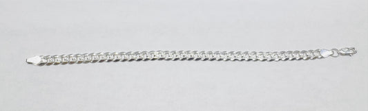 SILVER CUBAN LINK BRACELET 8”, WEIGHT: 9.6gm, WIDTH: 2.7mm