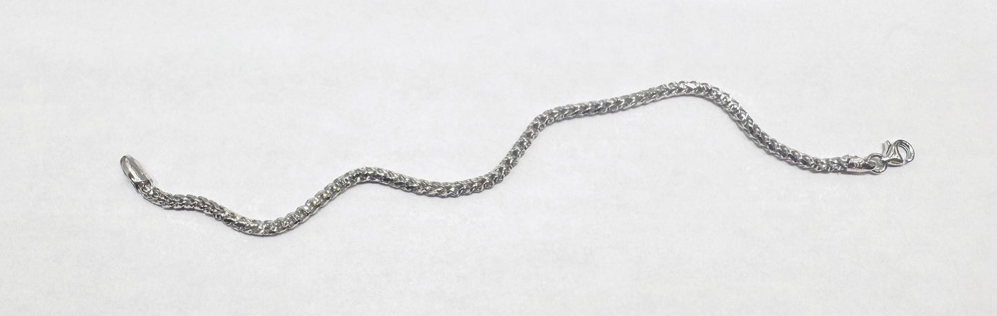 SILVER ROUND FRANCO LINK BRACELET 7”, WEIGHT: 5.9gm