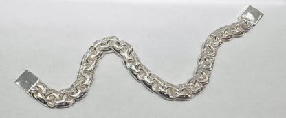 SILVER SOLID CHINO LINK BRACELET 8.5”, WEIGHT: 32gm