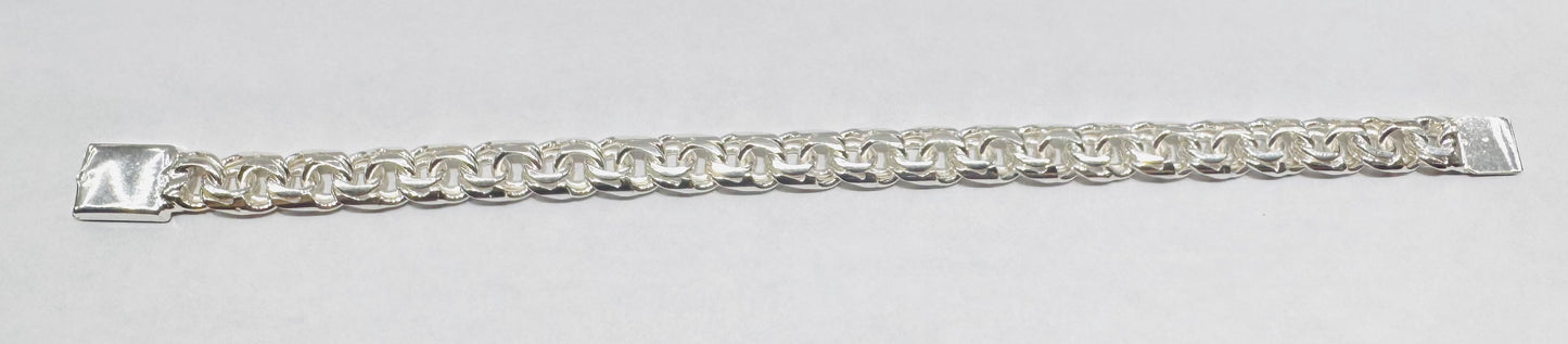 SILVER SOLID CHINO LINK BRACELET 8.5”, WEIGHT: 32gm