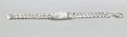 SILVER SOLID CUBAN LINK BRACELET 8”, WEIGHT: 35gm