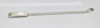 SILVER SOLID CHINO LINK BRACELET 8”, WEIGHT: 21.6gm
