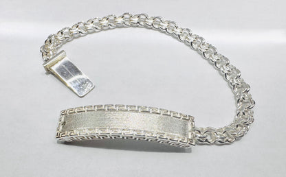 SILVER SOLID CHINO LINK BRACELET 8”, WEIGHT: 21.6gm