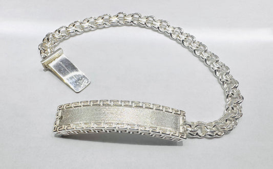 SILVER SOLID CHINO LINK BRACELET 8”, WEIGHT: 21.6gm