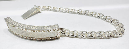 SILVER SOLID CHINO LINK BRACELET 8”, WEIGHT: 21.6gm