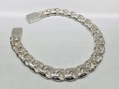 SILVER SOLID CHINO LINK BRACELET 8.5”, WEIGHT: 32gm