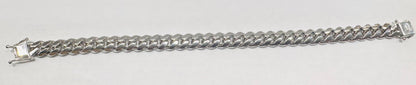 SILVER SOLID MIAMI CUBAN BRACELET 9.5”, WEIGHT: 51.8gm, WIDTH: 6mm