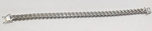 SILVER SOLID MIAMI CUBAN BRACELET 9.5”, WEIGHT: 51.8gm, WIDTH: 6mm