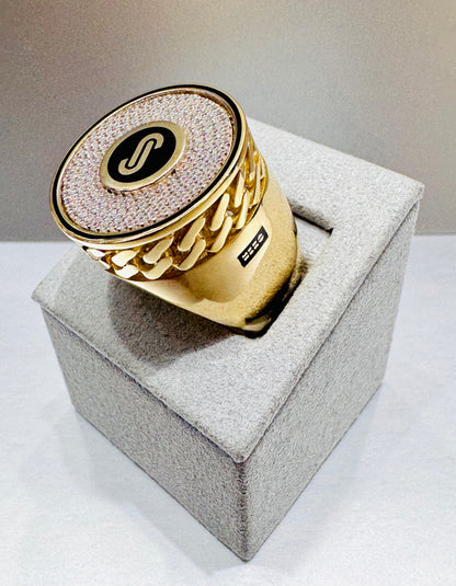 10K GOLD MONACO LINK RING, WEIGHT: 13.6gm, SIZE: 10
