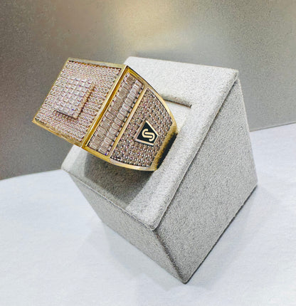 10K GOLD MONACO LINK RING, WEIGHT: 16.5gm, SIZE: 10