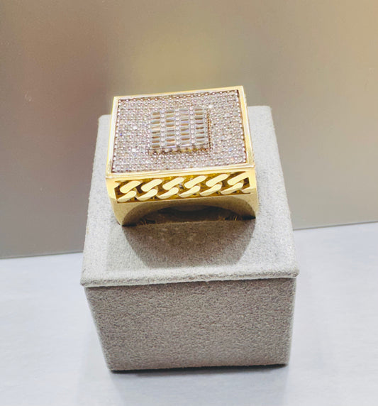10K GOLD MONACO LINK RING, WEIGHT: 16.5gm, SIZE: 10