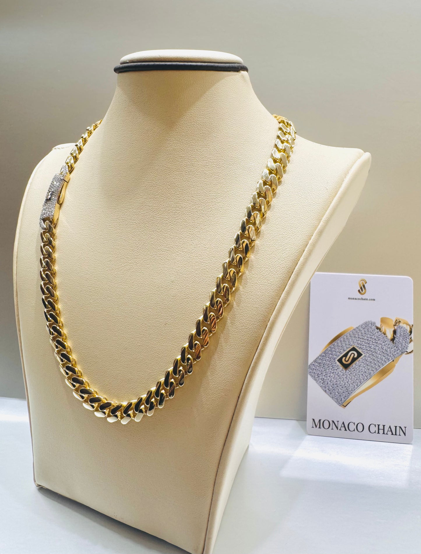10K GOLD CLASSIC MONACO CHAIN 20”, WEIGHT: 25gm, WIDTH: 10.3mm