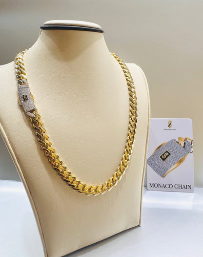 10K GOLD CLASSIC MONACO CHAIN 20”, WEIGHT: 25gm, WIDTH: 10.3mm