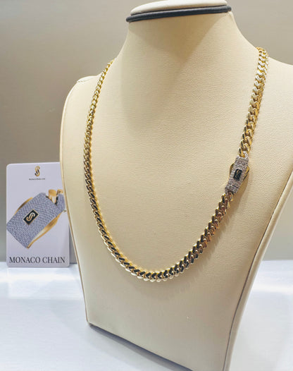 10K GOLD CLASSIC MONACO CHAIN 16”, WEIGHT: 12.8gm, WIDTH: 6.4mm