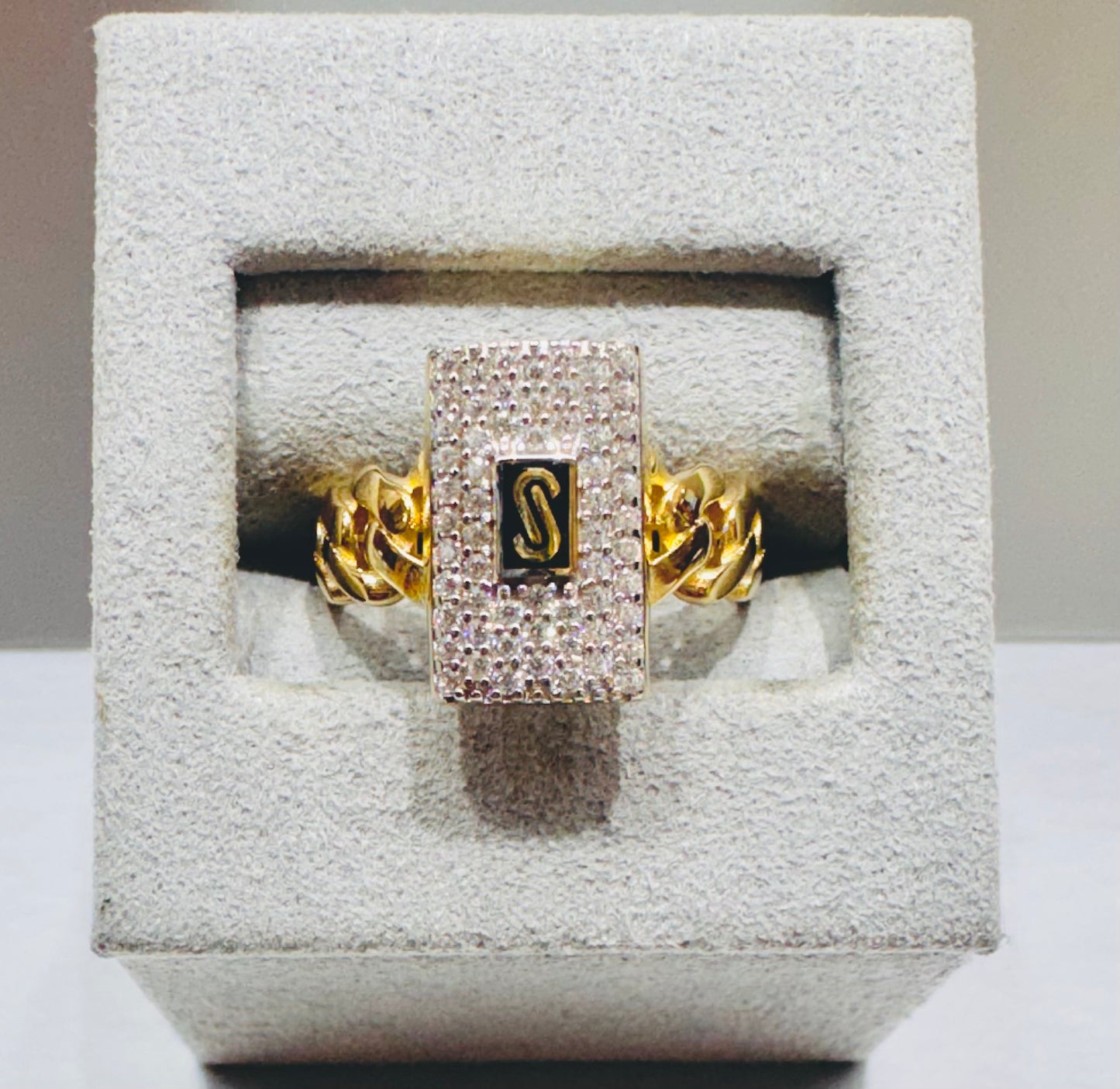 10K GOLD CLASSIC MONACO LINK RING, SIZE: 8, WEIGHT: 2.8gm