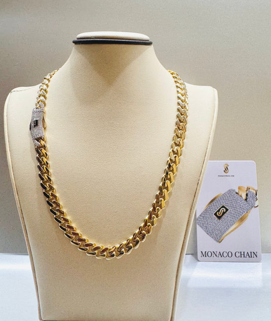 10K GOLD CLASSIC MONACO CHAIN 20”, WEIGHT: 25gm, WIDTH: 10.3mm
