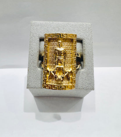 10K GOLD SAN LAZARO WITH VERSACE BORDER, WEIGHT: 9.2gm, SIZE: 11.5