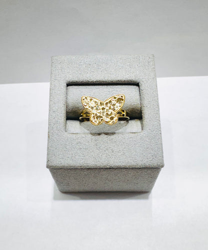 10K GOLD SMALL NUGGET CUT BUTTERFLY RING, WEIGHT: 1.7gm, SIZE: 7