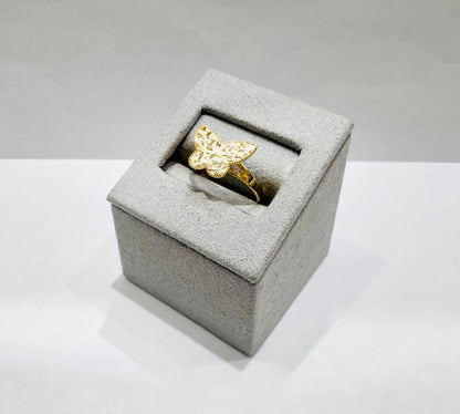 10K GOLD SMALL NUGGET CUT BUTTERFLY RING, WEIGHT: 1.7gm, SIZE: 7