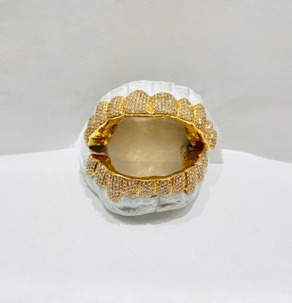 10K GOLD MOISSANITE GRILL (6 TOP & 6 BOTTOM : $3049) -( AVAILABLE IN 6PC, 8PC, 10PC)