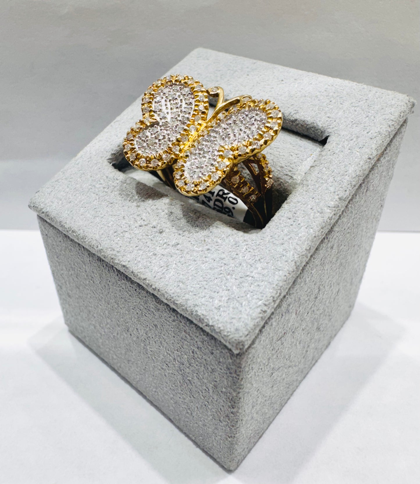 10K GOLD NATURAL DIAMOND BUTTERFLY RING 0.53CTW, SIZE: 7