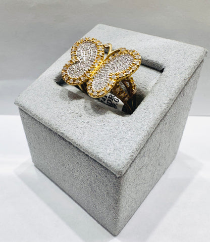 10K GOLD NATURAL DIAMOND BUTTERFLY RING 0.53CTW, SIZE: 7
