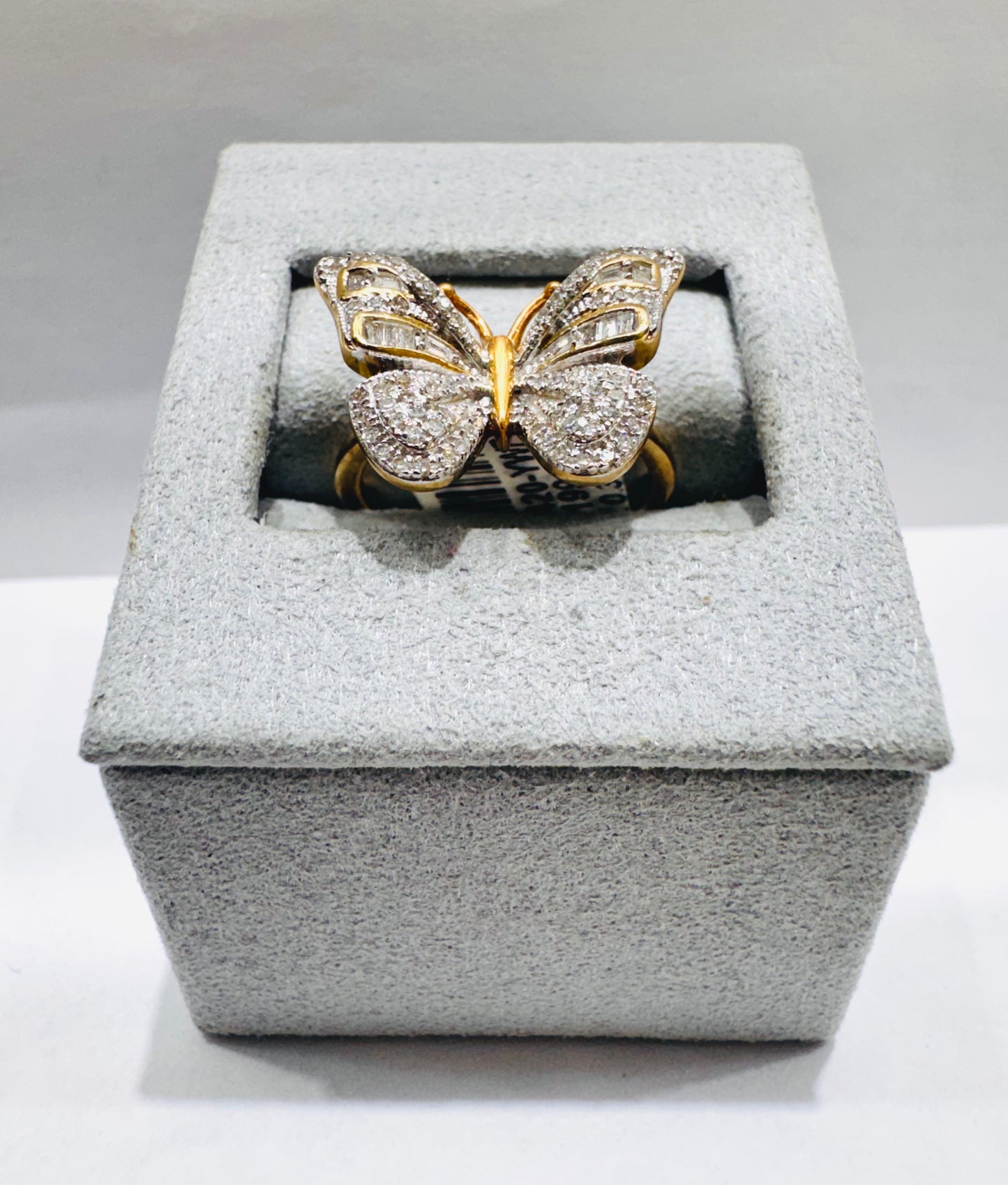 10K GOLD NATURAL DIAMOND BUTTERFLY RING 0.30CT, SIZE: 7