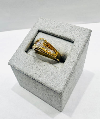 14K GOLD NATURAL DIAMOND RING 1.CT, SIZE: 7