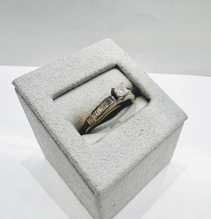 14K WHITE GOLD NATURAL DIAMOND RING 0.50CT, SIZE:  7.5