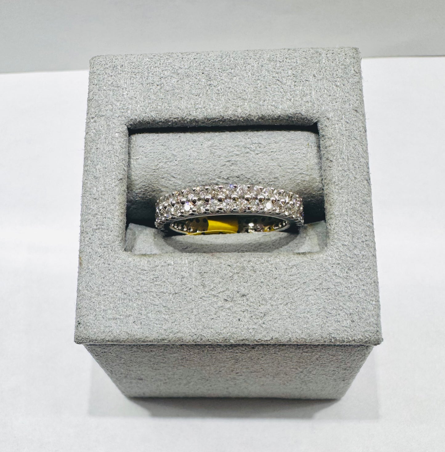 14K WHITE GOLD NATURAL DIAMOND WEDDING BAND 1.50CT, SIZE: 6