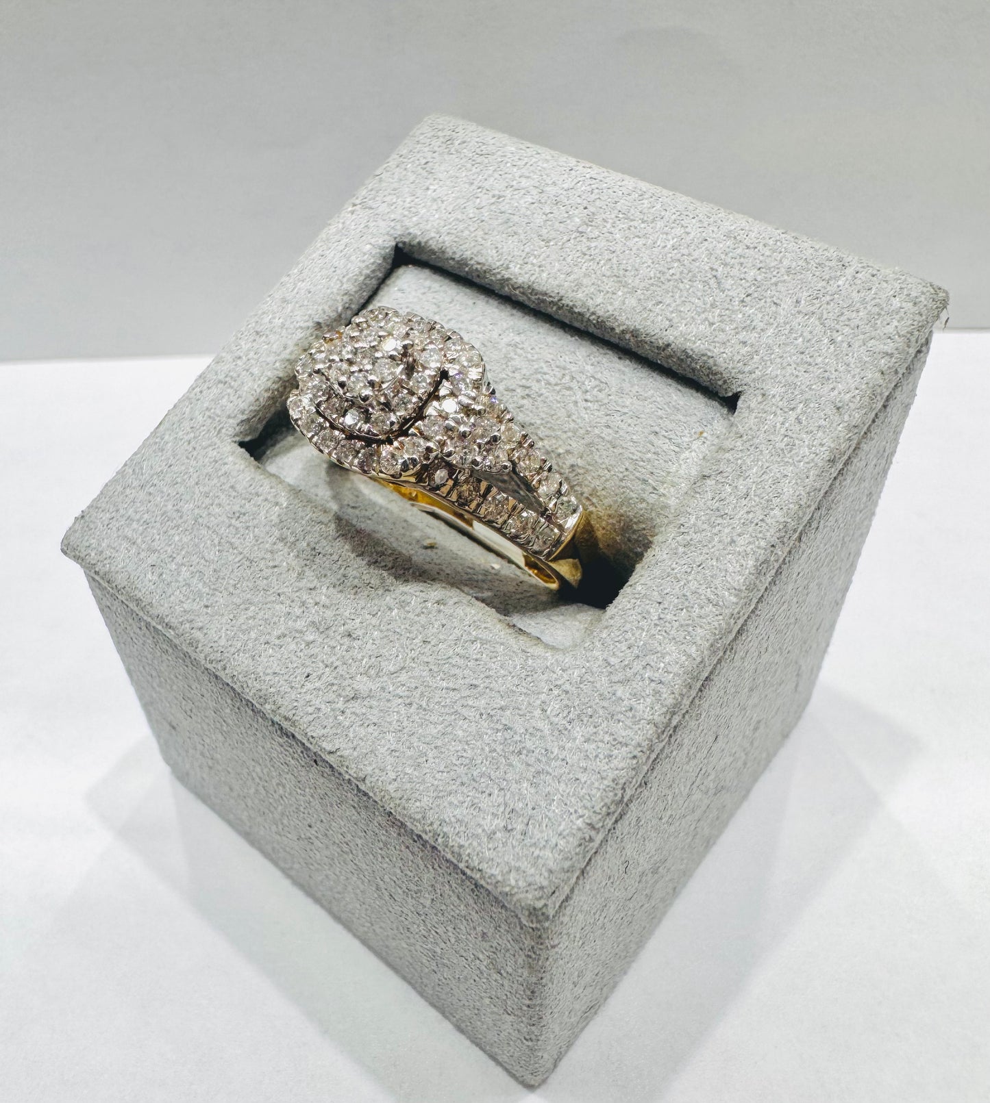 14K GOLD NATURAL DIAMOND RING 0.75CT, SIZE: 7