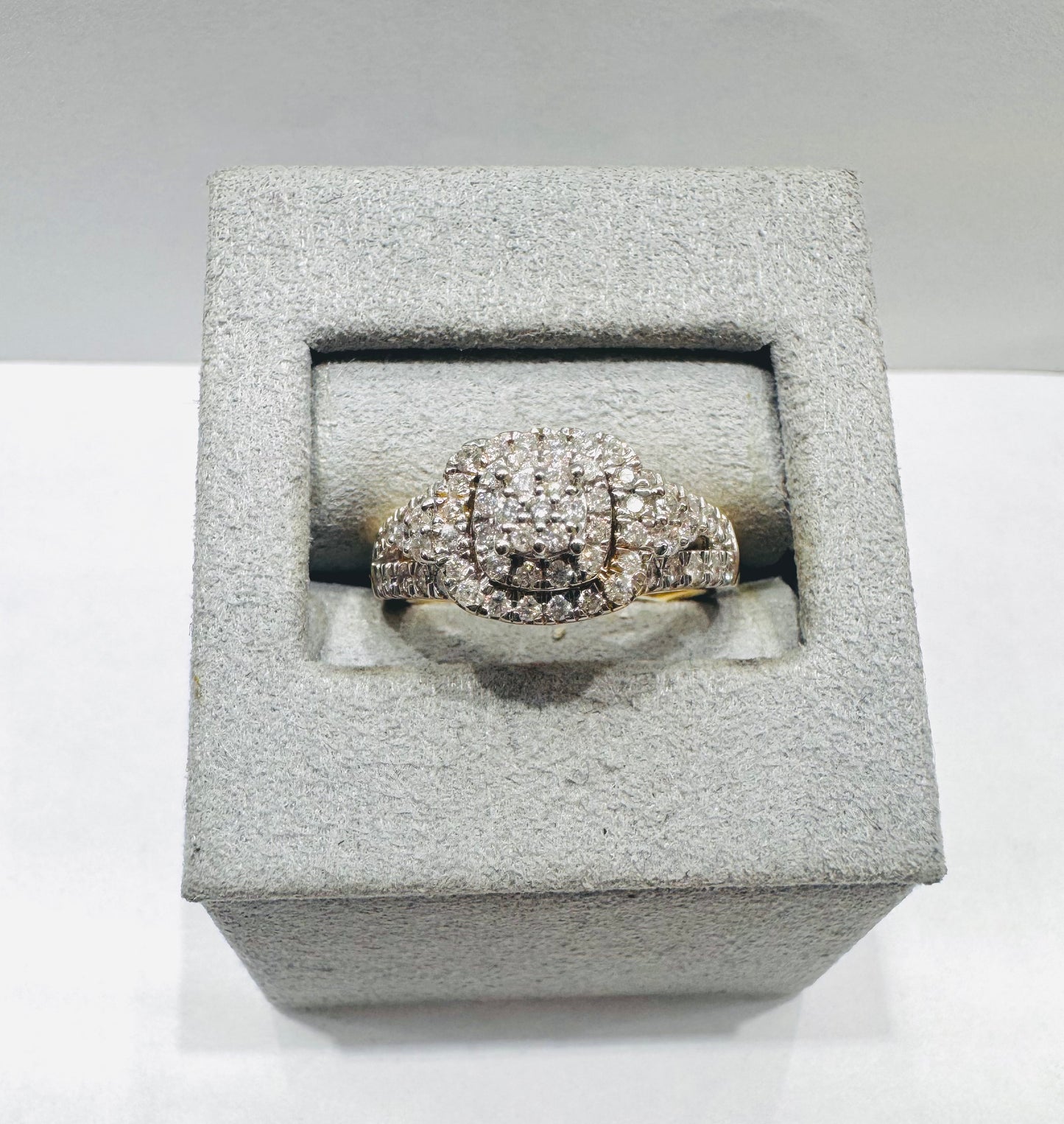 14K GOLD NATURAL DIAMOND RING 0.75CT, SIZE: 7