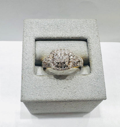 14K GOLD NATURAL DIAMOND RING 0.75CT, SIZE: 7