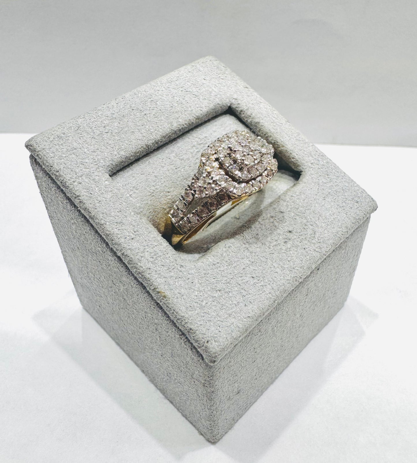 14K GOLD NATURAL DIAMOND RING 0.75CT, SIZE: 7