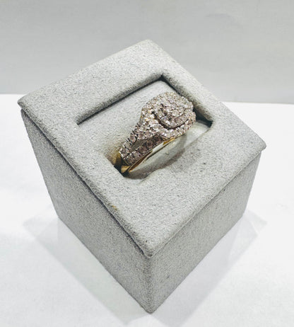 14K GOLD NATURAL DIAMOND RING 0.75CT, SIZE: 7