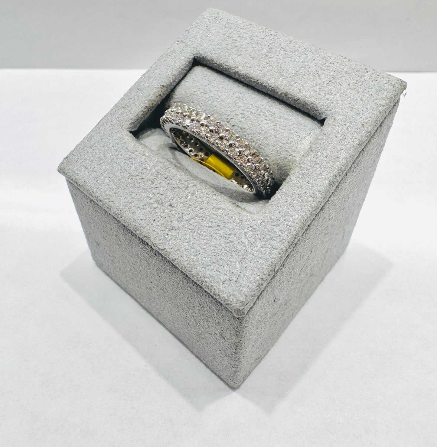 14K WHITE GOLD NATURAL DIAMOND WEDDING BAND 1.50CT, SIZE: 6