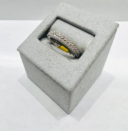 14K WHITE GOLD NATURAL DIAMOND WEDDING BAND 1.50CT, SIZE: 6