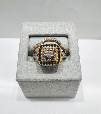 14K GOLD NATURAL DIAMOND RING 1.2CT, SIZE: 8.5