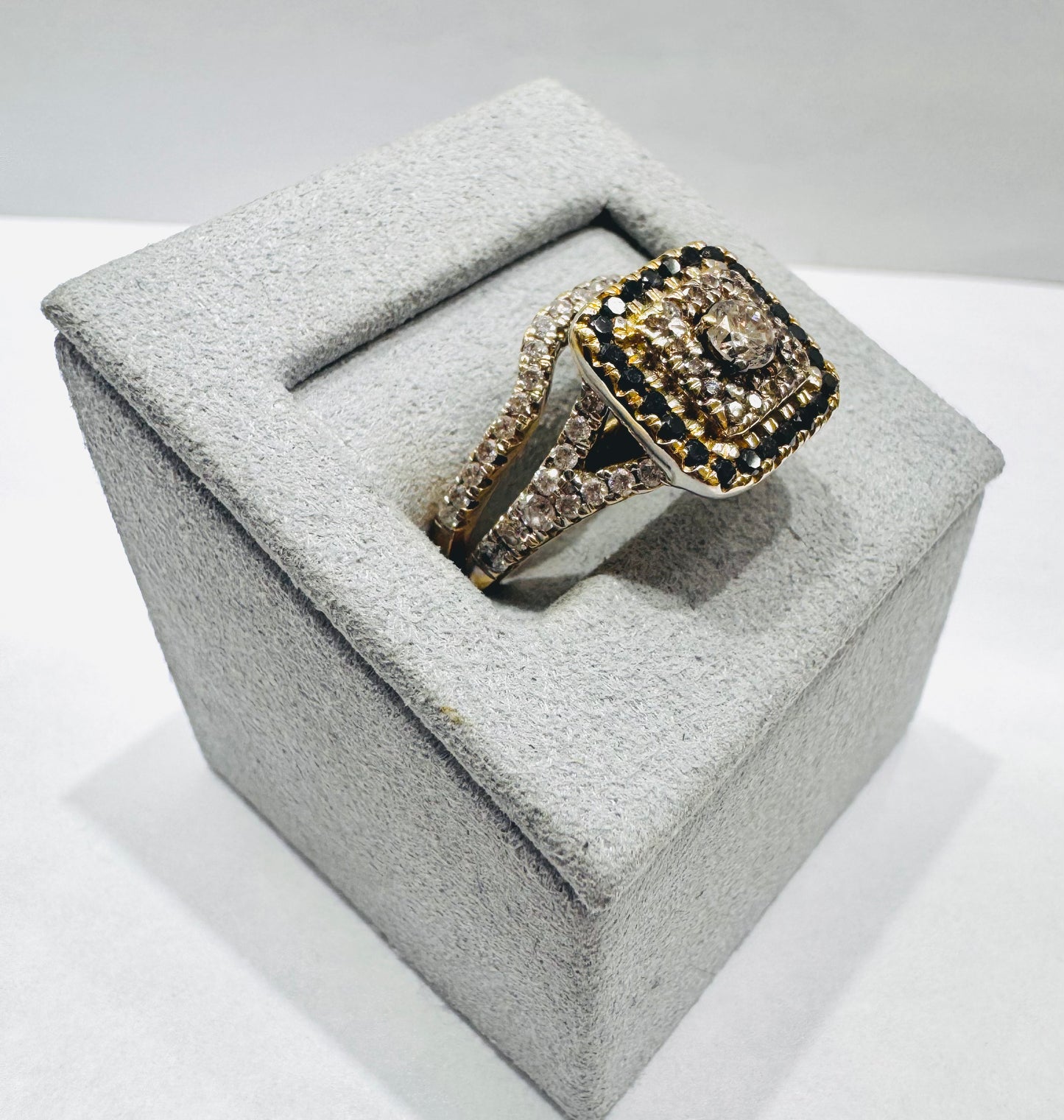 14K GOLD NATURAL DIAMOND RING 1.2CT, SIZE: 8.5
