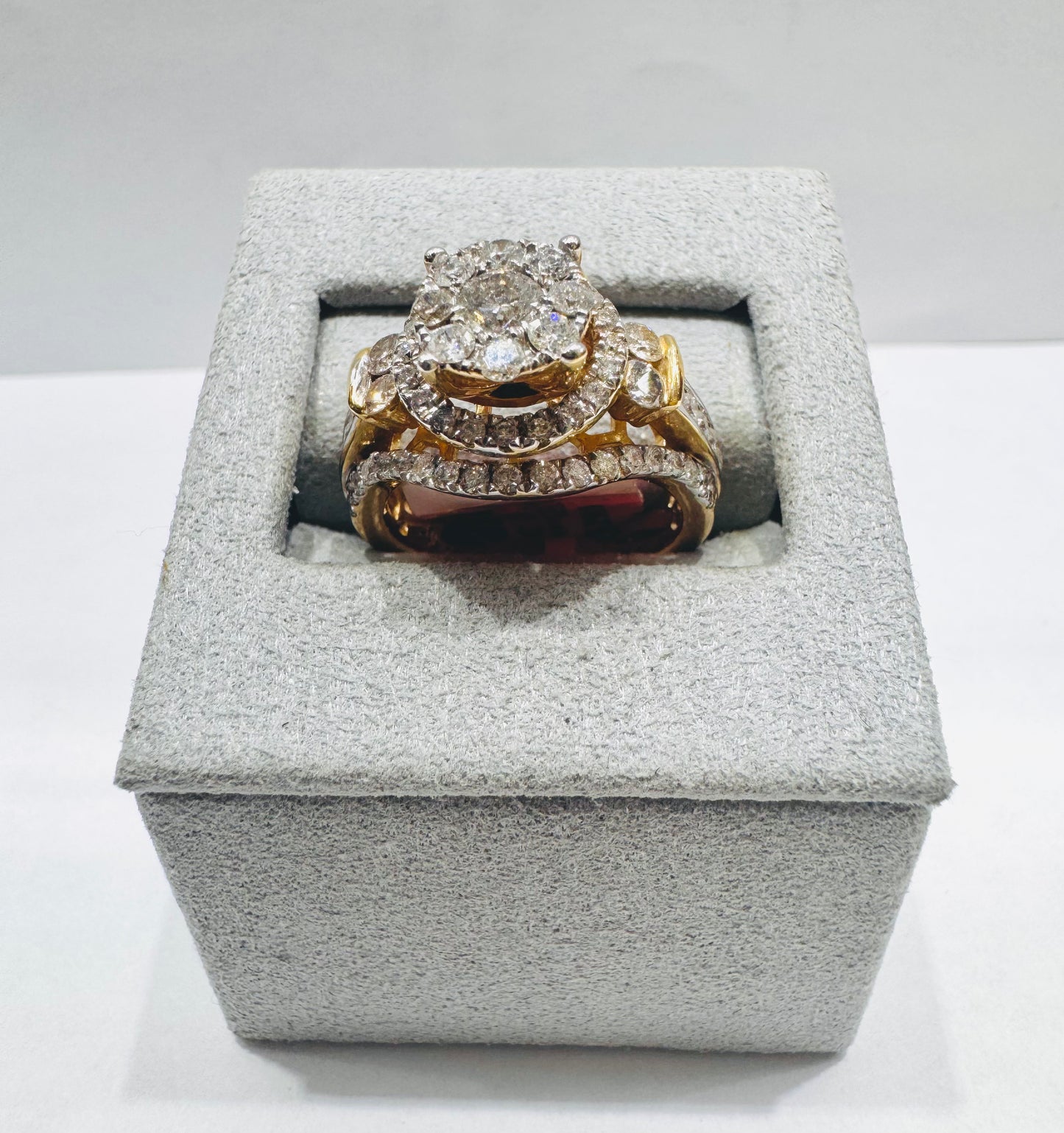 14K GOLD NATURAL DIAMOND RING 1.75CT, SIZE: 6.5