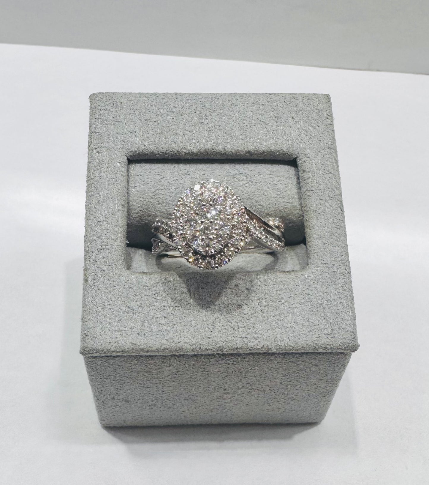 14K WHITE GOLD NATURAL DIAMOND RING 1.00 CT, SIZE: 7
