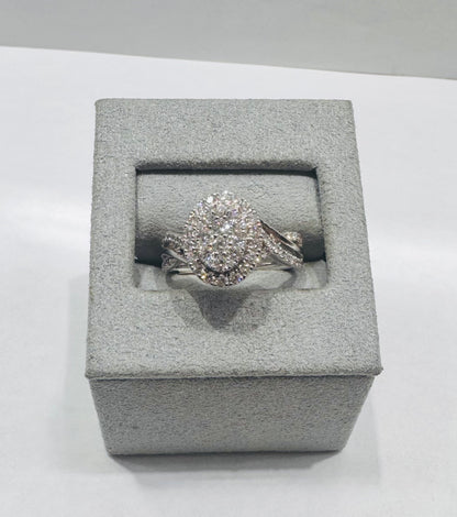 14K WHITE GOLD NATURAL DIAMOND RING 1.00 CT, SIZE: 7